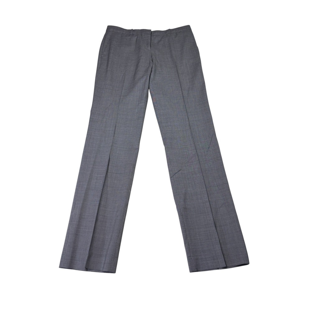 Hugo Boss Tamea13 Grey Virgin Wool Micro Check Dress Pants Womens US 4 W32 L32